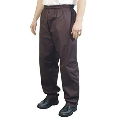 Image of BonChef Chefs Baggy Plain Black Trousers Unisex Elastic Waist Chef&#039;s Trouser (2XL)
