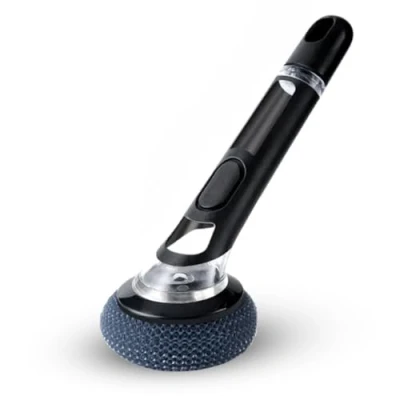 Image of Soap Dispensing Scrubbing Brush Wire with Handle Efficient Washing Up for Kitchen Durable Dish Effective Cleaning Zuvo