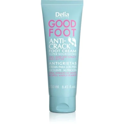 Image of Delia Cosmetics Good Foot Cream for Cracked Heels Protects Sensitive Prevents Damage Provides Regeneration and Comfort Dry Feet Refreshing Effect Shea butter, Urea, 250 ml