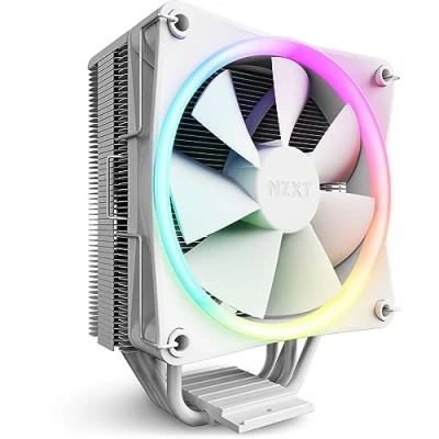 Image of NZXT T120 RGB CPU Air Cooler RC TR120 W1 Conductive Copper Pipes Fluid Dynamic Bearings AMD and Intel Compatibility White