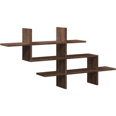 Image of vidaXL Wall Shelf Brown Oak 124.5x18x60.5 cm Engineered Wood