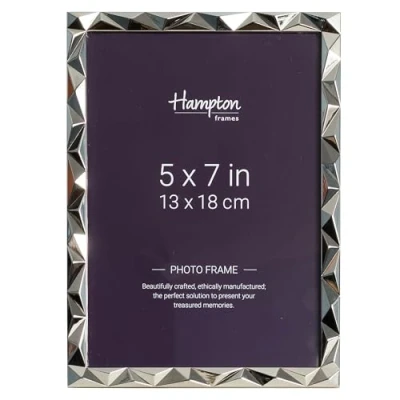 Image of Hampton Frames JANELLE 5x7 (13x18cm) Silver Nickel Photo Frame Glass JAN56157N