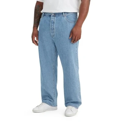 Image of Levi&#039;s Men&#039;s 501 Original B&amp;T Jeans, Light Indigo Flat, 38 W/38 L