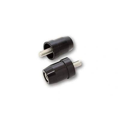 Image of HIGHSIDER 161 042 Handlebar Weights for 1 Inch End Mirror, Aluminium, Black Anodised Various Kawasaki Genuine Pair