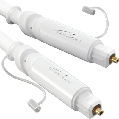 Image of TOSLINK cable, optical audio cable white 7,5m fiber optic for soundbars (TOSLINK to TOSLINK, digital S/PDIF stereo systems/amplifiers, home cinema, Xbox One/PS4) CableDirect