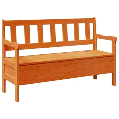 Image of vidaXL Outdoor Bench Solid Acacia Wood Garden, Patio, Balcony Furniture Weather Resistant, Durable, Natural Finish Seat 3 Seater Modern, Stylish Design Easy Assembly 119.5 cm Length