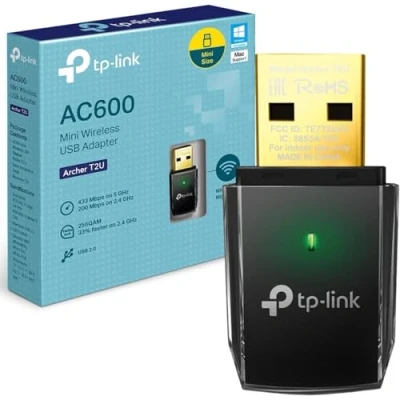 Image of TP Link AC600 Wireless Dual Band USB Adapter for PC, Desktop, Laptop and Tablet (Supports Windows XP/7/8/8.1/10/11, OS X (10.710.13), 2.0 (Archer T2U)