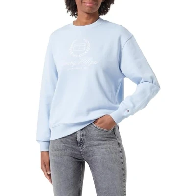 Image of Tommy Hilfiger Women Sweatshirt without Hood, Blue (Breezy Blue), S
