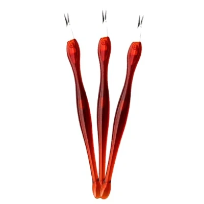 Image of 3PCS Cuticle Trimmer Manicure Pedicure Remover V Shaped Pusher Dead Skin Callus Removal Fork Nail Art Tools Kit,