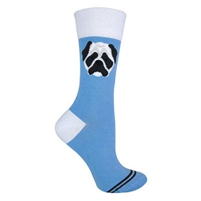 Image of TALKIE Socks 1 Pair Unisex Cotton Gift Novelty Cat Dog with Beagle/Pug/Scotty (4 8 UK, Pug)