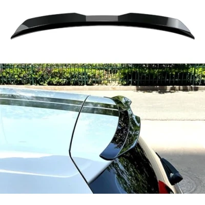 Image of WYXFCBF Car Rear Spoiler for Dacia Duster 2010 2020 2021 2022 2023 2024 2025, Trunk Roof Tail Wing Lip Splitter, Styling Accessories,Bright Black