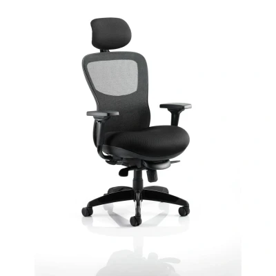 Image of Dynamic Stealth Shadow Ergo Posture Chair Black Airmesh Seat And Mesh Back With Arms Headrest