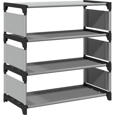 Image of vidaXL Shoe Rack 4 Tier Grey 54x28x55 cm Non woven Fabric