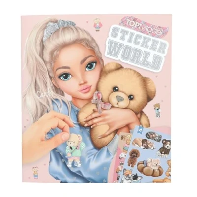 Image of Depesche 13209 TOPModel Team Teddy Book with 20 Illustrated Background Pages to Design Yourself, Including 3 Double Sided Stickers, Multicoloured