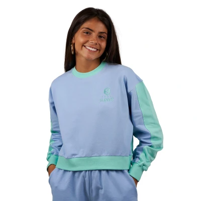 Image of Superb BeHappy WoMens Short Sweatshirt Blue Size Large