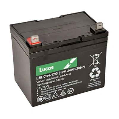 Image of Lucas AGM 12v Mobility Battery 34Ah Block Terminal Scooters