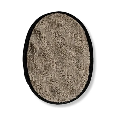 Image of Eco Bath London Natural Sisal Hemp Pad Black Luxury Exfoliating Body Scrubber for Face and Body, Biodegradable Shower Sponge Women Men