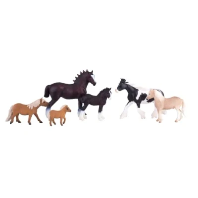 Image of MOJO 6pc Horses Playset Hand Painted Toy Figure World Collection True to Life &amp; Highly Detailed Designed in UK