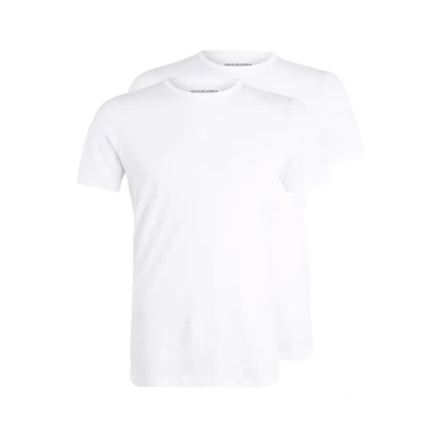 Image of Jack &amp; Jones Jacbasic CREW NECK TEE 2 PACK Undershirt, Men&#039;s, Size: Large, White