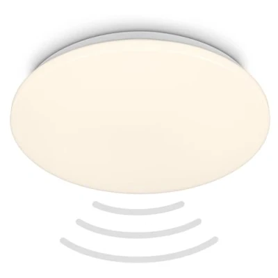 Image of BRILONER LED Ceiling Light with Motion Detector IP54 3m Range, Warm White Colour, 120 Degree Detection, lamp, Bathroom Kitchen 35x7.5 cm,