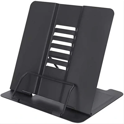 Image of Book Stand，Reading Stand，Multi Function Metal Easel Holder, Portable Adjustable Stand, for Books/Mobile Phone Copy Holder Music Stand Black