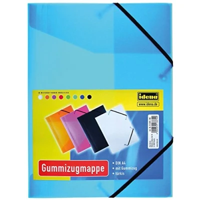 Image of Idena 213374 Elastic Folder for DIN A4 Made from Polypropylene, Translucent Turquoise