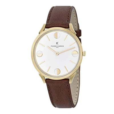 Image of Pierre Cardin Pigalle Half Moon Unisex&#039;s Brown Watch CPI.2012 Leather One Size