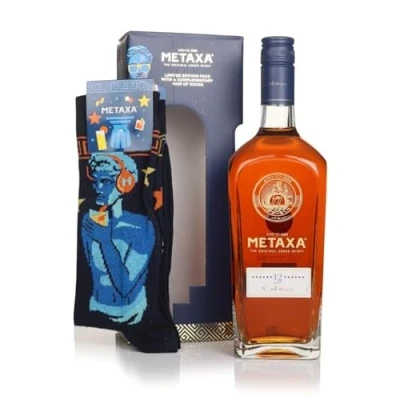 Image of Metaxa 12 Stars, Limited Edition Gift Set with Socks, The Original Greek Spirit, 70cl