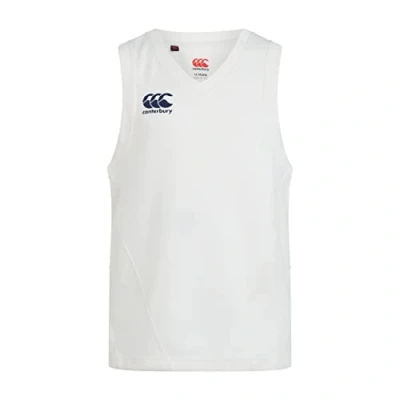 Image of Canterbury Kid&#039;s Sleeveless Overshirt, Sweater Vest, Cricket Whites, Cream, Age 4 (XXS)