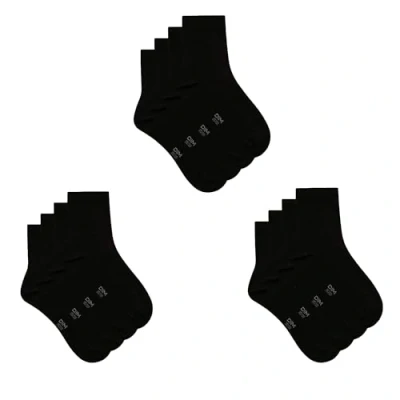 Image of DIM Women&#039;s Durable Cotton Reinforced Heels/Toes x6 Socks, Black, 35 38