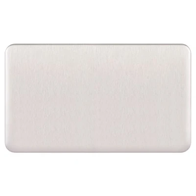 Image of Schneider Electric Lisse Screwless Deco Double Blank Plate, GGBL8020SS, Stainless Steel