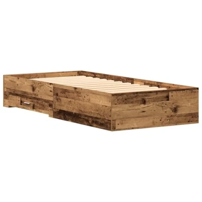 Image of vidaXL Bed Frame Old Wood 100x200 cm Engineered