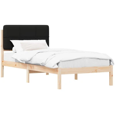 Image of vidaXL Bed Frame with Upholstered Headboard Black 80 x 200 cm