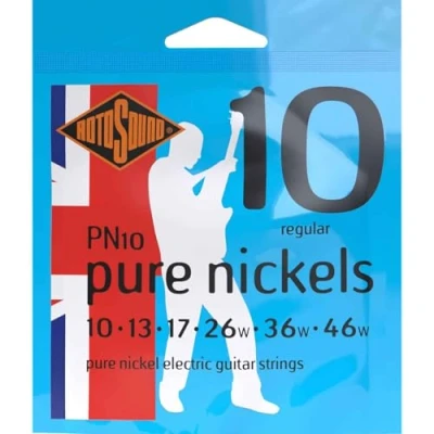 Image of Rotosound PN10 Pure Nickel Regular Gauge Electric Guitar Strings (10 13 17 26 36 46), White Black Red Blue