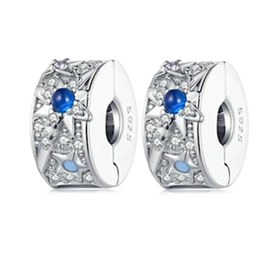 Image of Clip Charm for Bracelet Spacer Charms Bracelets Women&#039;s Sterling Silver Stopper Pandora (A)