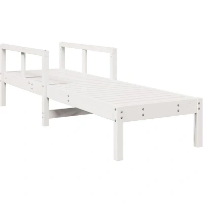 Image of vidaXL Sun Lounger White 199.5x62x55 cm Solid Wood Pine