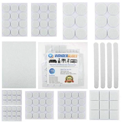 Image of 106pcs Assorted Self Adhesive White Felt Pads Sticky Floor Protectors for Furniture Chair Table Feet by Lifeswonderful®