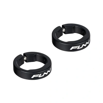 Image of Funn Alloy Bike Grip Clamping Rings for Hilt, Holeshot MTB Grips, Lock Securing Bicycle Handlebar Grips in Place (Black)