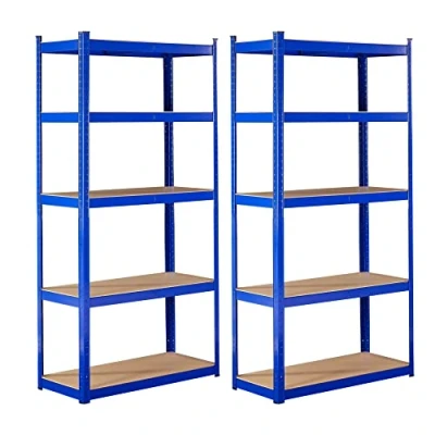 Image of Arebos Heavy Duty Shelving Set of 2 180 x 90 40 cm 875 kg Load Capacity 5 MDF Panels Easy Assembly thanks to Plug In System Unit Storage Shelf Cellar Boltless