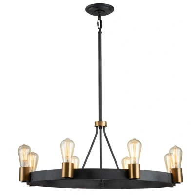 Image of Hinkley Silas Cylindrical Pendant Ceiling Light Aged Zinc &amp; Heritage Brass