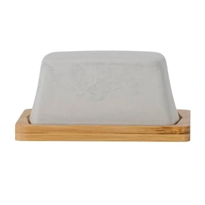 Image of Bloomingville [W] Josefine Butter Dish, Grey, Stoneware, L16 x H7.5 W12 cm