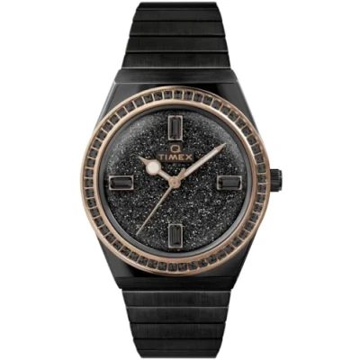 Image of Timex Q Reissue WoMens Black Watch TW2W10600 Stainless Steel One Size