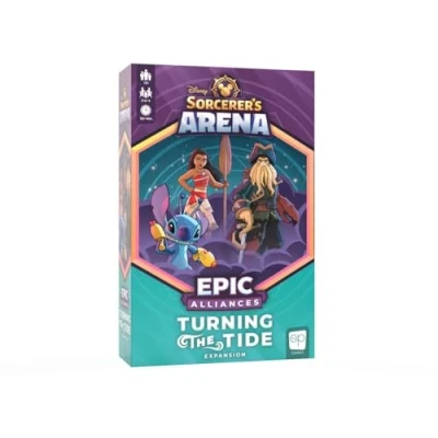 Image of USAopoly The OP Disney Sorcerer&#039;s Arena: Epic Alliances Turning Tide Expansion Featuring Davy Jones, Moana, and Stitch Ages 13+ for 2 4 Players English