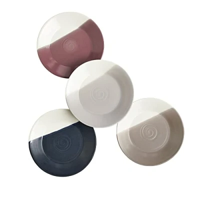 Image of Royal Doulton 40032938 Plates 1815 Coffee Studio Side Set of 4 Medium Ideal for Cake, Pastries or Breakfast, 16cm Each, Porcelain, Multi
