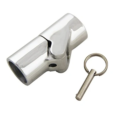 Image of Mangobuy Marine Stainless Steel 1 inch Boat Rail Fittings Folding Swivel Tube Pipe Connector