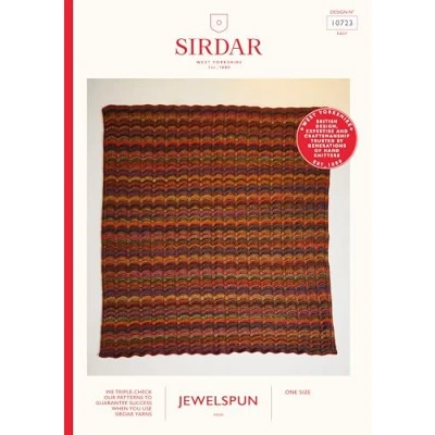 Image of Sirdar Jewelspun Aran Knitting Pattern 10723 Blanket