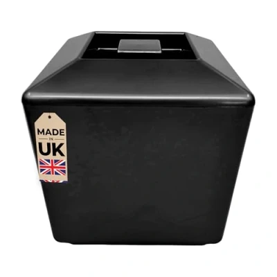 Image of Square Plastic Ice Bucket 4L Champagne Wine Cooler Serving Cool Drinks UK Made (Black)