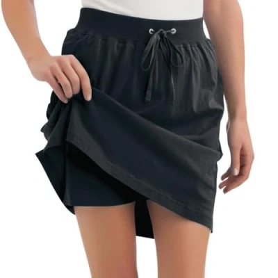 Image of Easylife Drawstring Skort (Black XXL). Athletic for Women. Comfortable Skort. Machine Washable with Pockets. Versatile Lightweight Fully Guaranteed
