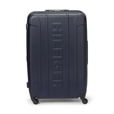 Image of Tommy Hilfiger Check in Spinner Hardside Luggage, Navy, M, Luggage