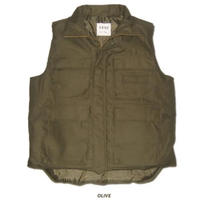 Image of Multi Pocket Padded Bodywarmer Gilet (S, Olive)